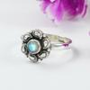 Moonstone Ring, Dainty Ring, 925 Sterling Silver Handmade Bohemian Ring, Round Ring, Birthday Gift, Gemstone Ring
