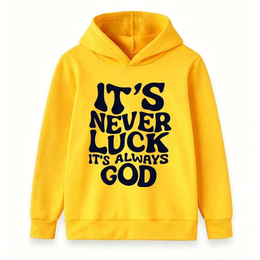 Autumn Kids Hooded Sweatshirt, Bold Wavy Retro Font Inspirational Quote Print Pullover Hoodie, Comfort Casual Top for Boys Girls Daily Wear.