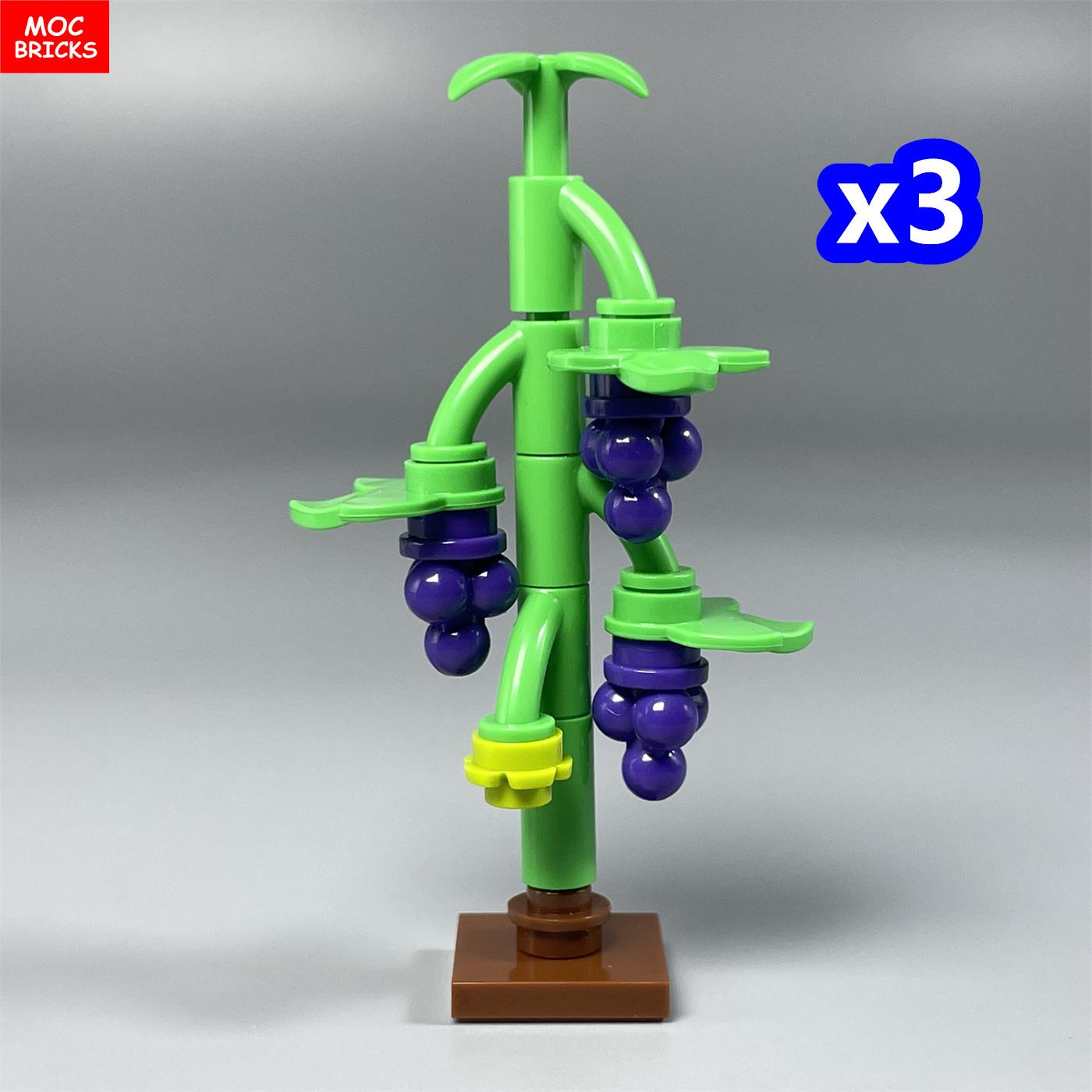 MOC Bausteine Zwerge Feldfrüchte Paprika Weinstock Gemüse Lebensmittel Bauernhofszene Lernorientierte Bausteine Zusammengebautes Kinderspielzeug green