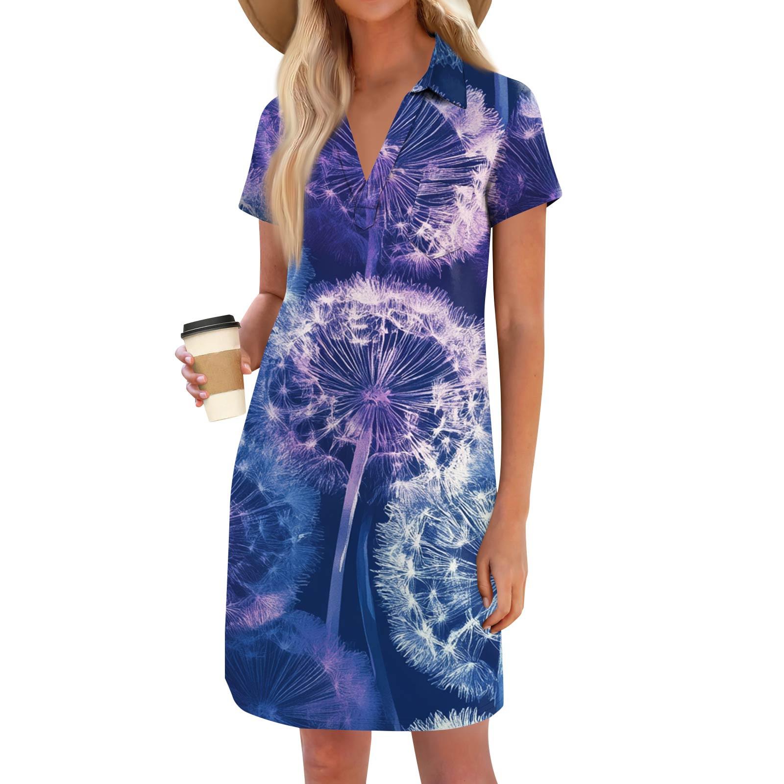 

Женская мода повседневная свободная футболка с коротким рукавом и V-образным вырезом с маленьким карманом XXXL фиолетовый