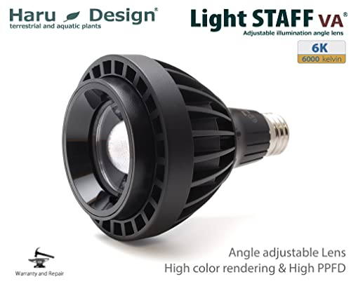 HaruDesign Light STAFF VA 6K FtW Plant Grow Light, White (5800K), Flat Wave LED, Full Spectrum, Flicker-Free, 3-Year Warranty