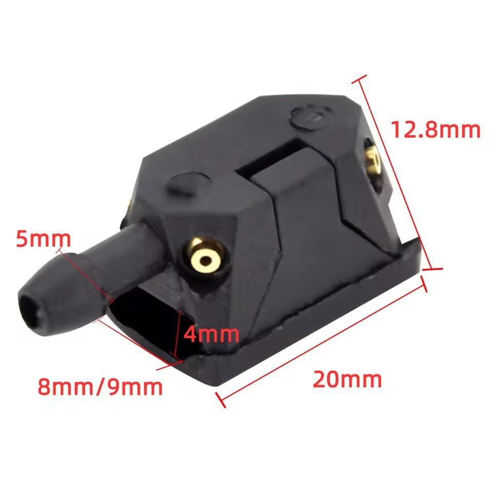 Adjustable Car Washer 4-Way Wiper Nozzle, 8mm/9mm Arm, Four-Hole Sprayer