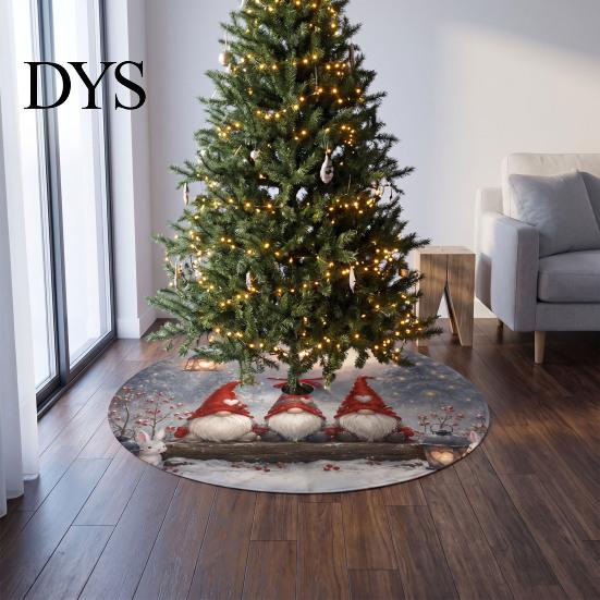Seasonal Home Decoration 35.4" Christmas Tree Skirt, Round Mat with Vibrant Holiday Prints for Party Decor Decorations and Decor, Durable Xmas