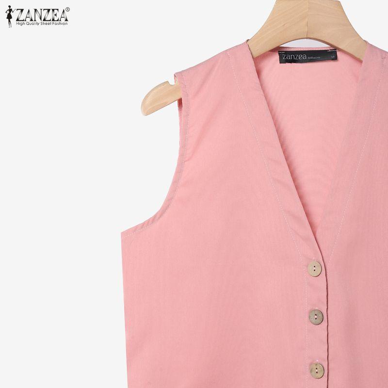 ZANZEA Women Sleeveless Vest Tops and Long Pants Casual Two Piece Suit Sets