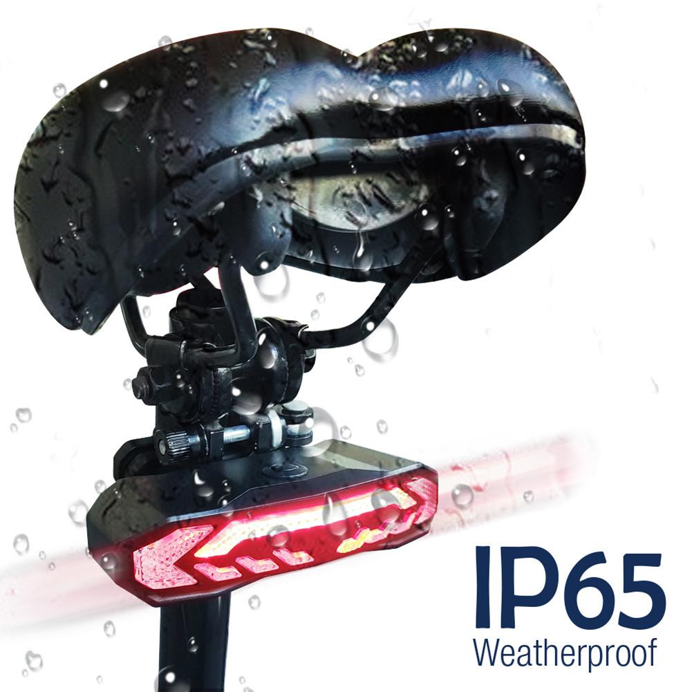 1Pc Bicycle Headlight with Horn Alarm Remote Control Waterproof Bicycle Tail Light with Turn Signal Bike Anti-theft Alarm