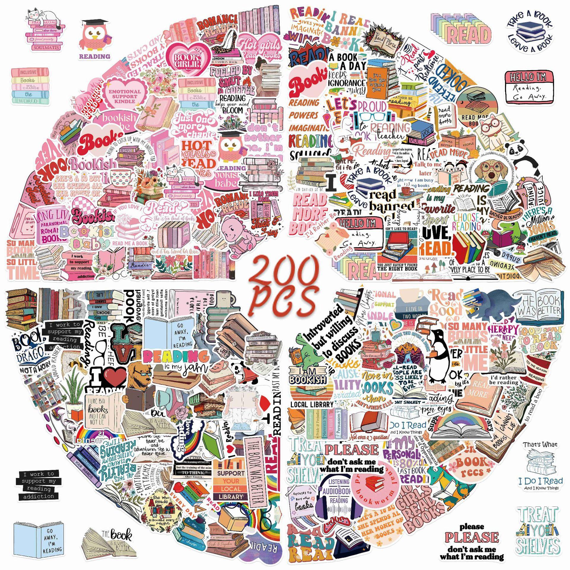 

200 Cartoon Readings Reading Graffiti Stickers Suitcase Guitar Without Glue Waterproof Stickers