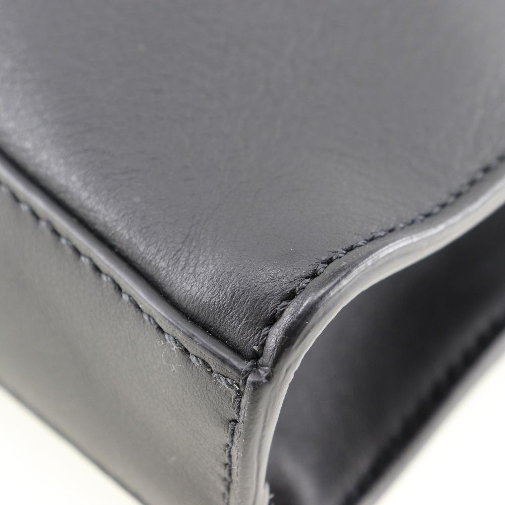 Fendi Peekaboo Business Bag Ceria 2WAYShoulder Black Calfskin Mens Used