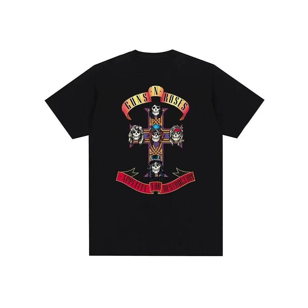 Guns N Roses Graphic Print T Shirt Vintage Streetwear Short Sleeve Fashion Crew Neck T Shirt Women Tshirt