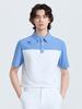 CHALLENGER Men'S Color Block Collared Short Sleeve T-Shirt Medium Blue