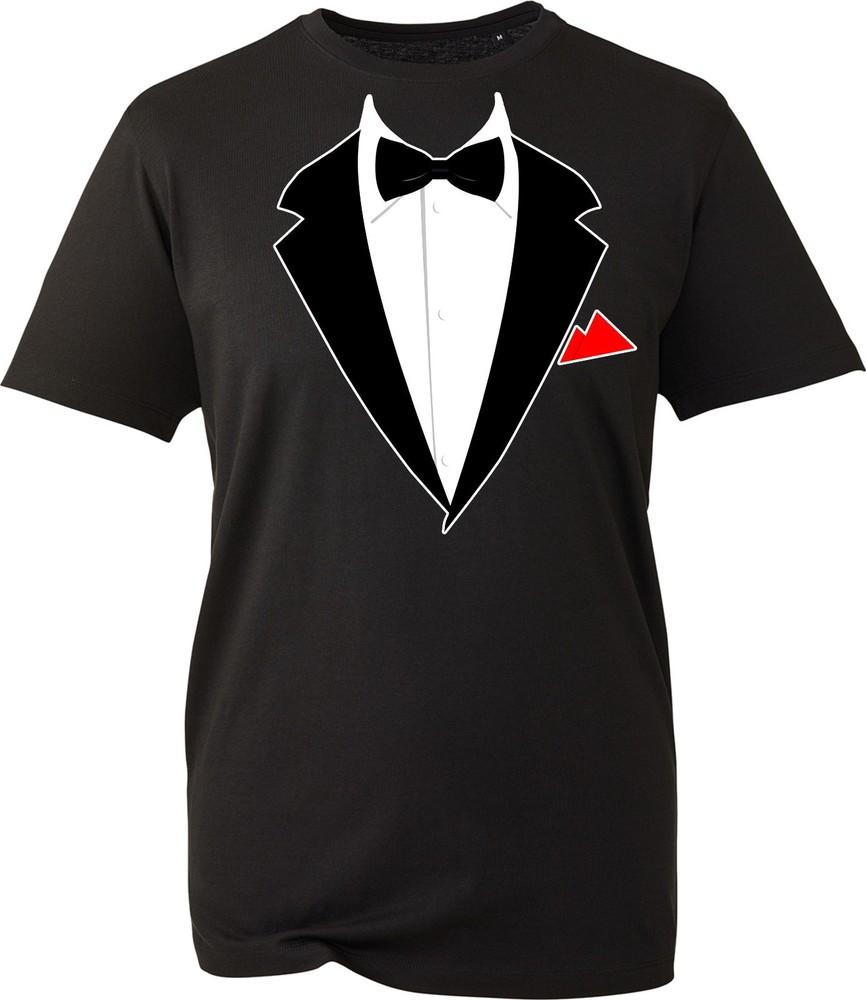 Unisex Tuxedo T Shirt Funny Bow Tie Suit Costume Graphic Tee Fancy Dress Top