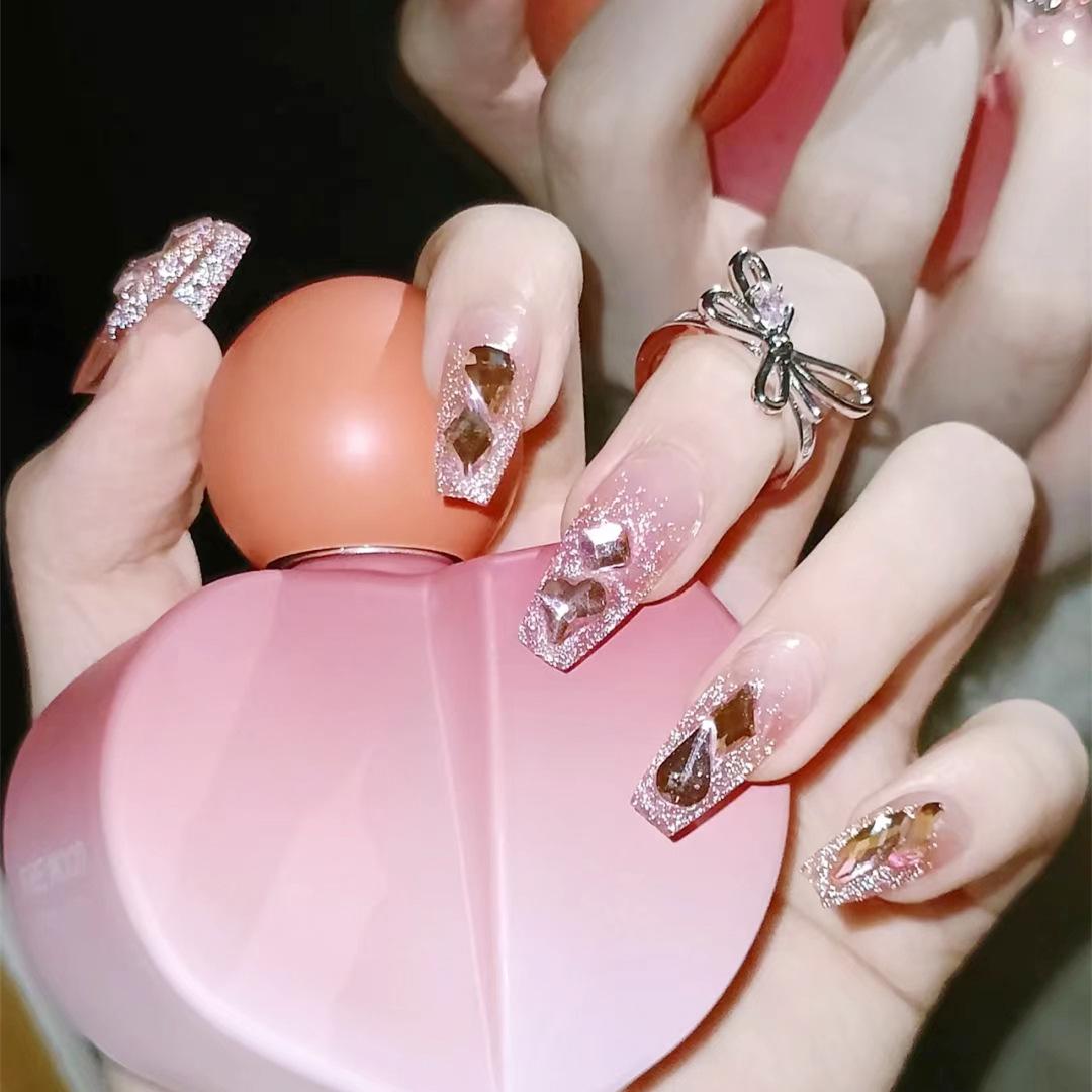 

Pink Lady Aurora Cat Eye Wearable Nail Art - Removable False Nail Patches