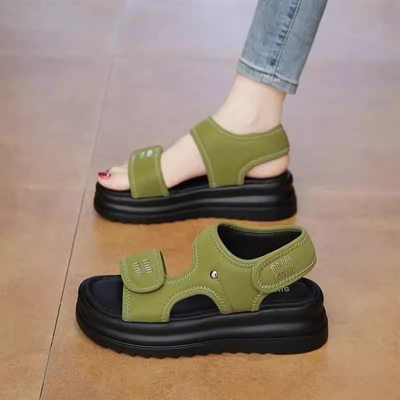 Platform Sandals Women's New Summer Outer Wear Velcro Lightweight Leisure Sports Increase Beach Shoes Tide