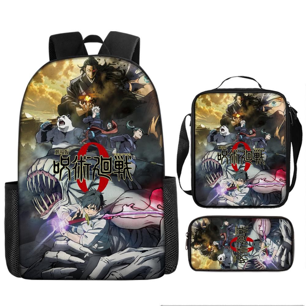 Spell Return Battle School Bag Elementary School Student Animation Backpack Large Capacity Three-piece Set