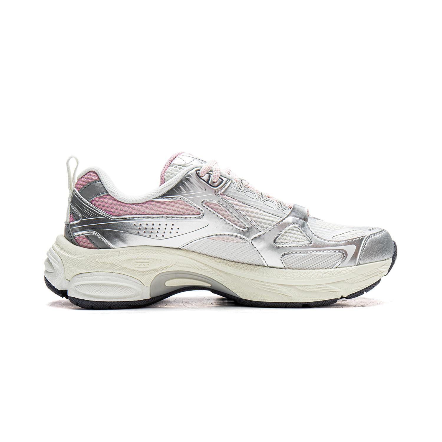 

New LiNing Cushioning, Slip Resistant, Abrasion Resistant, Rebound Low Top Running Shoes Women s Silver White Gray ARXV006-1 38