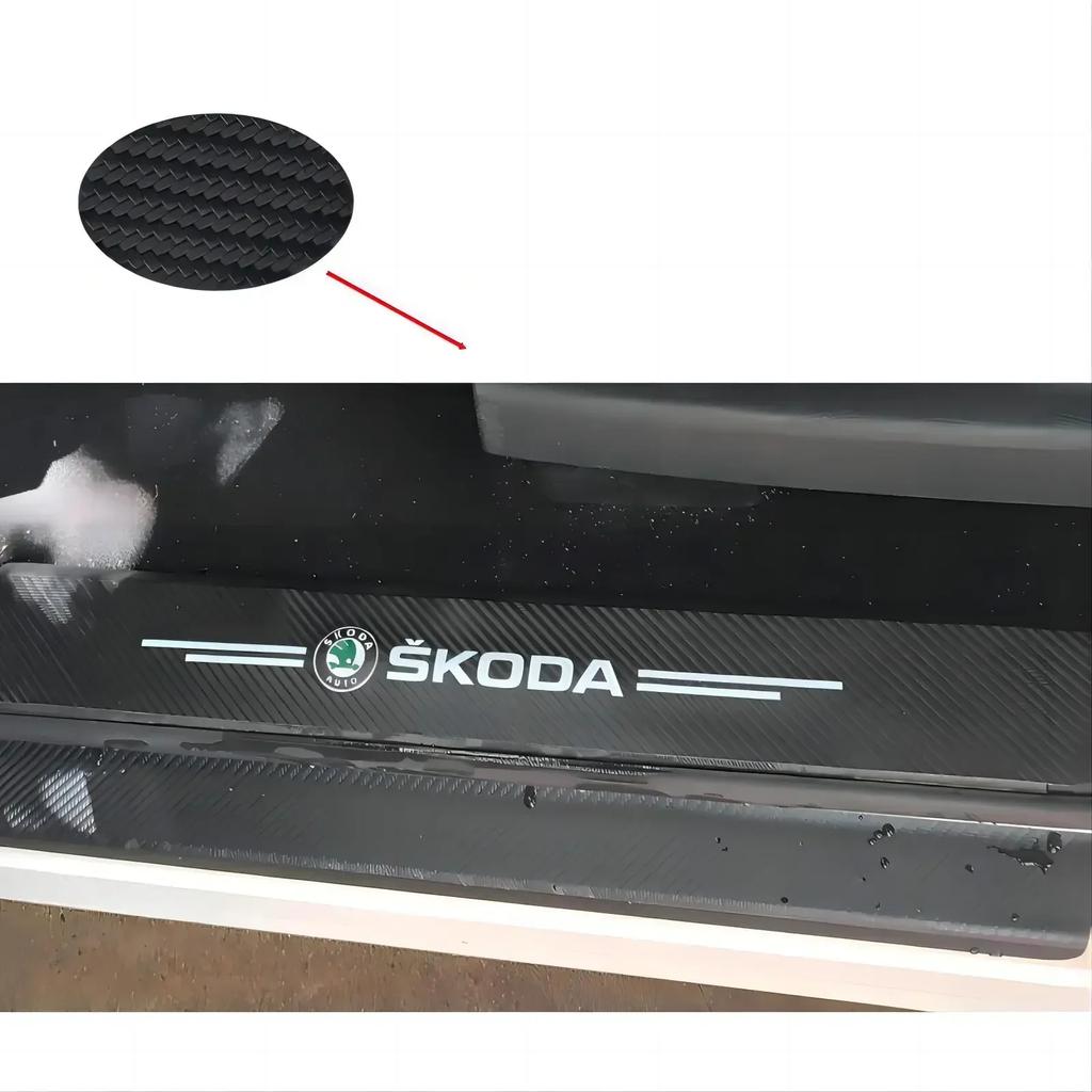4Pc Car Threshold Protector Door Sill Cover Sticker For Skoda Superb Octavia MK2 MK3 2 3 A5 A7 Fabia VRS Karoq Kodiaq Rapid Yeti WD8