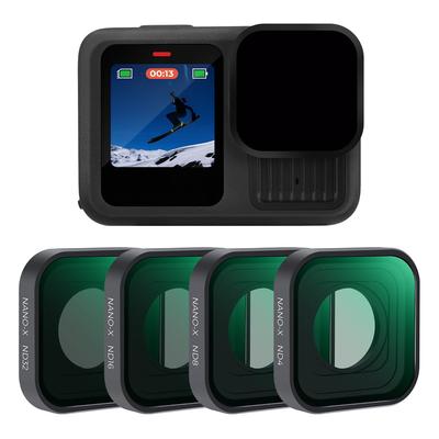 Concept ND-Filter-Set mit 4 Stück für Go Pro Speziell für die Go Pro entwickelt Wasserdicht und mit AGC Optical High und Nano Ideal für Landschaft Lang und