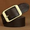 Purely Handmade American Brass Leather Retro Old Simple Tooling Jeans Belt Belt, Men'S Models
