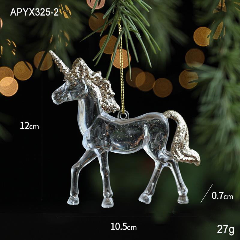 Christmas Transparent Acrylic Tree Hangings - Multi-Style Pendants for Family Party & Home Christmas Decoration