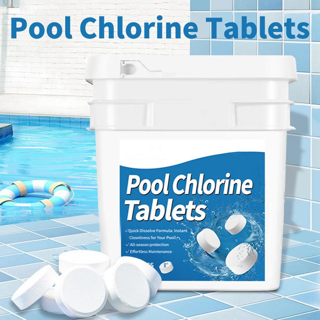 Chlortabletten für Schwimmbäder, tötet und stoppt Algen, langsam auflösend, einzeln verpackt, Poolchlortabletten
