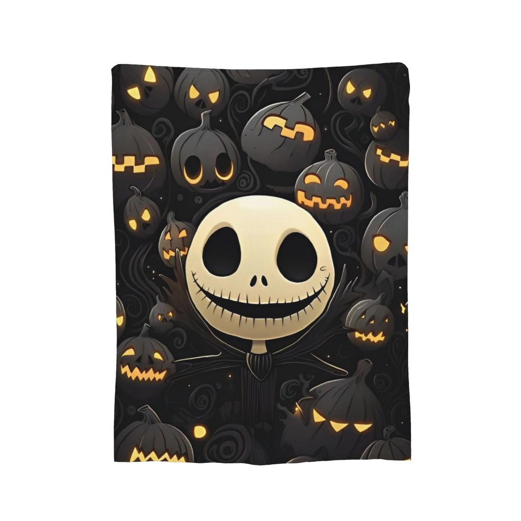 Albtraum Jack Skellington Flanelldecken The Nightmare Before Christmas Vintage Überwurf für Zuhause 125*100cm Teppichstück,