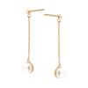Gold-Plated Silver Hanging Earrings with Pearls 925 Ksn55805Y