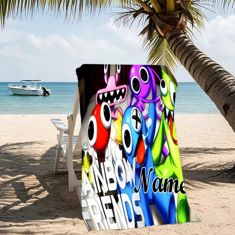 Customizable Personalized Beach Towels Rainbow Friends Themed designs.Suitable for the Beach, Yoga, Sports;ideal As Beach Accessories