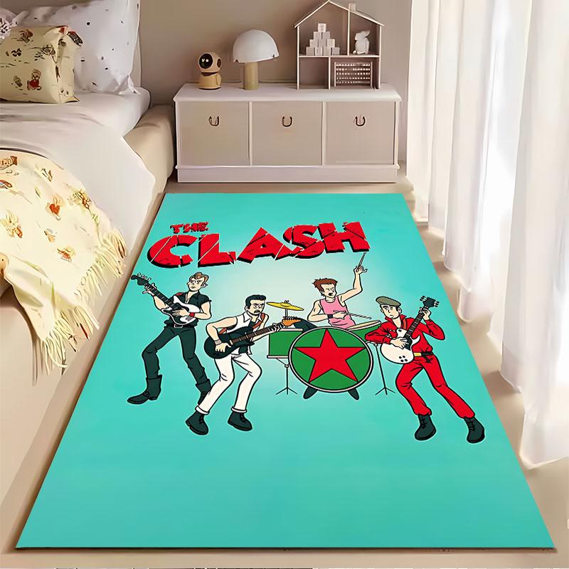 Band Cartoon Style Carpet Design Suitable As a Non-slip Mat for the Living Room or Bedroom Sofa