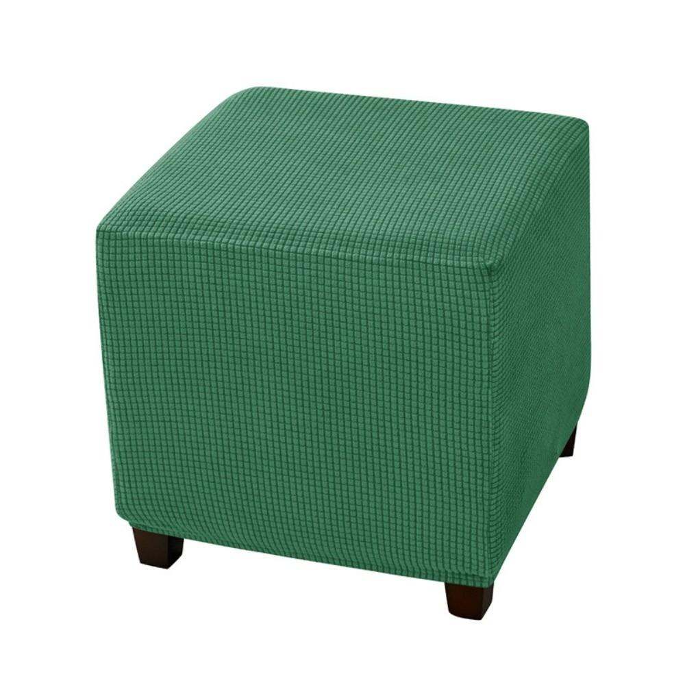 Durable Solid Color Jacquard Ottoman Cover Elastic Velvet Footrest Slipcover T-Shape Soft Square Stool Cover Home Decor