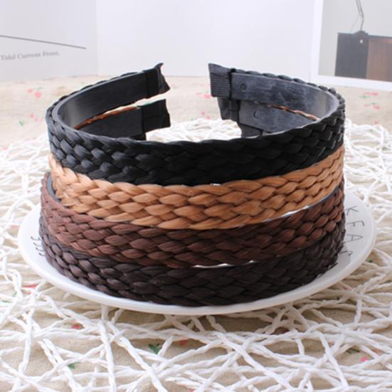 

Женщины девушки плетеные волосы обруч парик плетеная повязка на голову шиньон головной убор света кофе