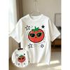 European Sizes [Print Design – Not Texture] Summer New Fashionable Short Sleeve for Girls, Tomato Print T-Shirt for Girls