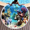 Ocean Hawaiian Tropical Sea Fish Print Round Beach Towel, Soft Microfiber Sealife Beach Blanket,Absorbent Quick Dry Pool Towel