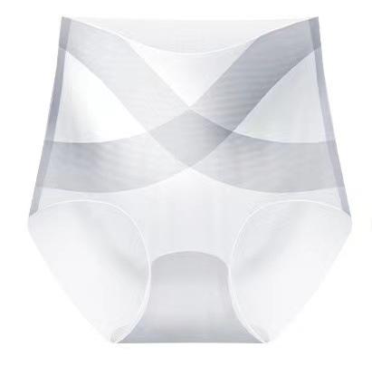 

High Waisted Seamless Breathable Underwear with Cross Compression and Cooling Effect for Abdomen Support and Comfort L белый