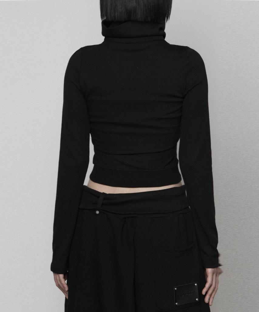 ETRE AU SOMMET Polar Open Bolero Top Set (Black)