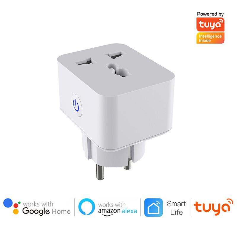 Tuya Smart Wifi Universal Socket 15A App Remote Control Eu Plug Universal Power Socket Works with Alexa Google Home