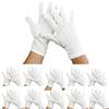 RERACO Formal White Gloves with 10 Solid for Hotel Bus and Ceremonies Non-Slip Back, Pairs, White, Cotton, Color, Thin, Sweat-Absorbent, Staff,