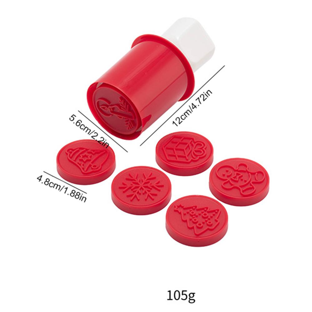 Cartoon Silicone Cookie Stamp Cutter Cookie Seal Mold With Wooden Handle Christmas Tree DIY Handmade Print Mold Biscuit Decor