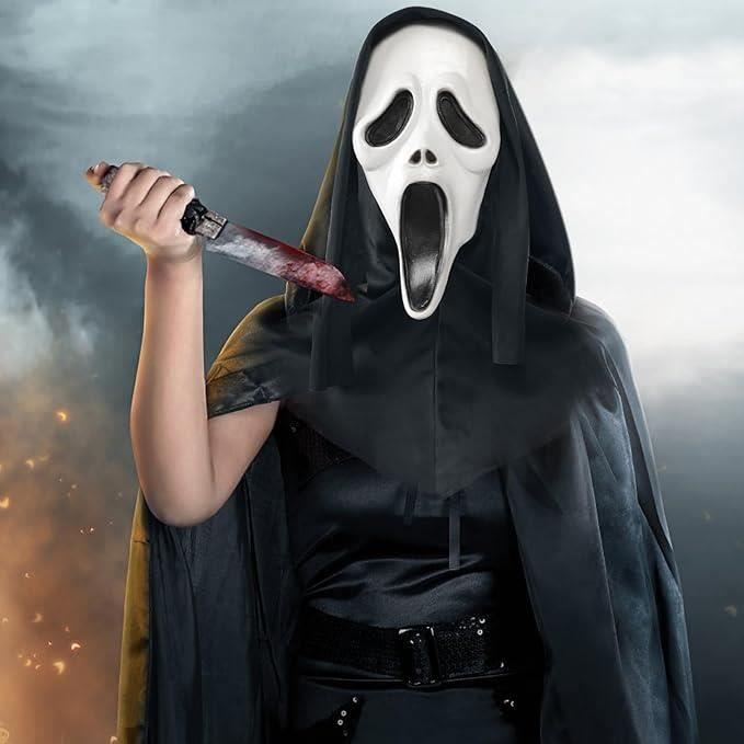 Horror Movie Mask Ghostface - Party Mask - Scary Accessories - Halloween Mask