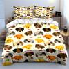 Cartoon Dog Pattern Home Decor Soft Comfortable Duvet Cover Bedding Set Included 1*Duvet Cover & 2*Pillowcases, Gift