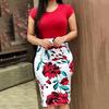 Women's Floral Dress Short-sleeved Bohemian Skinny Dress Beach Package Hip Dress