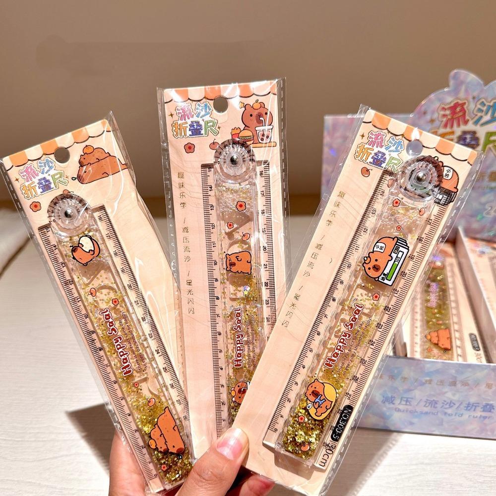 

Measuring Tools Capybara Ruler Quicksand Drawing Ruler Back To School Folding Ruler Stationery 1pcs Folding ruler