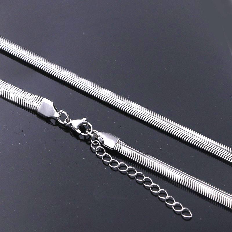 

Титановая сталь Кубинская толстая цепь Цепочка на ключицу, Расширенная и утолщенная Мягкая цепь «Змеиная кость» Женское колье Цепочка на шею Колье Width 5mm, Length 50cm