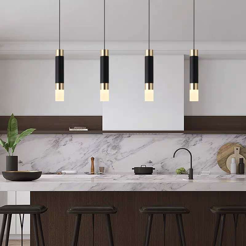 Luxury Minimalist Double Head Led Chandelier Gold Black Home Decor Pendant Hanging Lamp for House Creative Furniture Lighting
