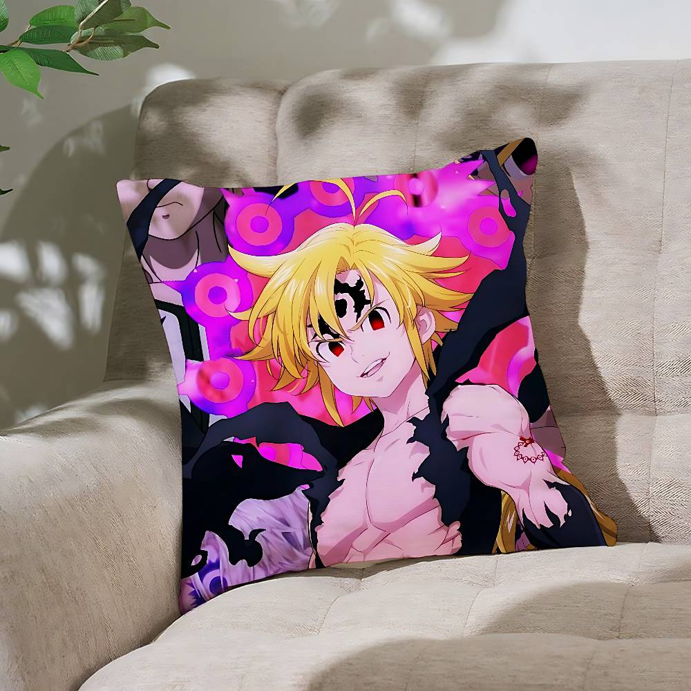 The Seven Deadly Sins Anime Pillow Case Throw Pillow Cover Nordic Vintage Style Cushion Covers Home Living Room Sofa Couch Seat