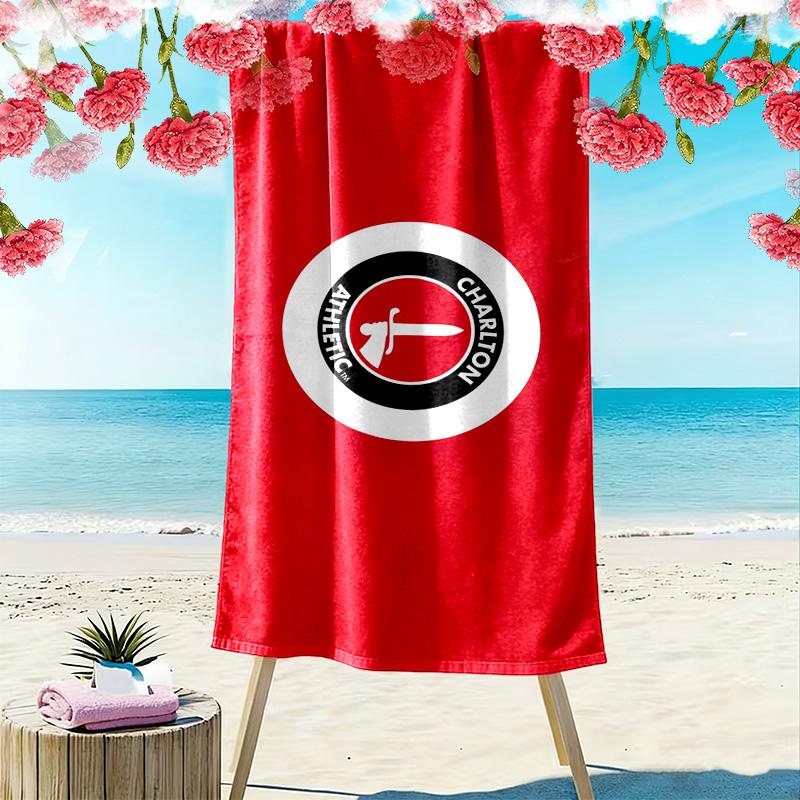 Telo Mare Stampato Charlton Athletic FC, Telo Grande Morbido Asciugatura Rapida per Spiaggia Campeggio Nuoto