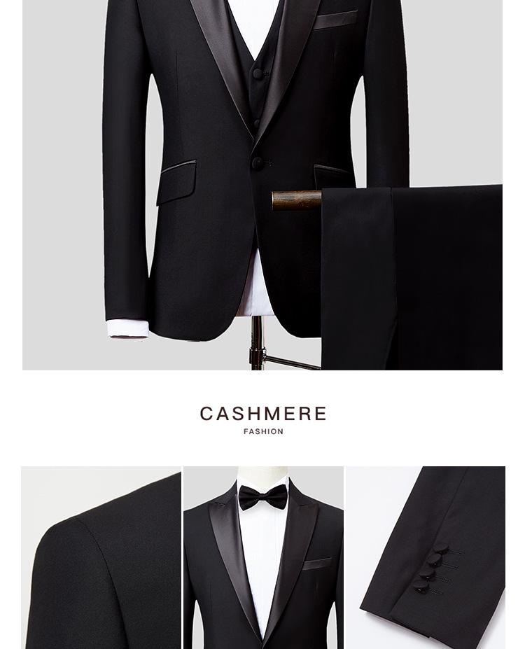 Men's Slim Fit Korean Tuxedo Suit for Wedding, Host, Photography