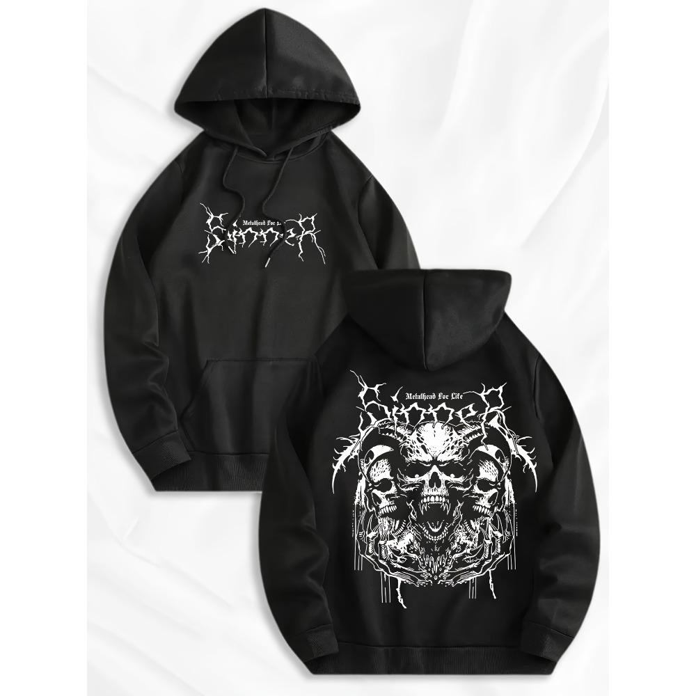 Men s Fashionable Printed Hoodie with Kangaroo Pockets and Front and Back Prints, Trendy Design, Preferred for Casual Wear S
