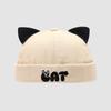 Solid Color Dome Baby Docker Cap Cute Cartoon Boys Girls Brimless Hat With Ears Toddler Kids Drawstring Adjustable Melon Cap