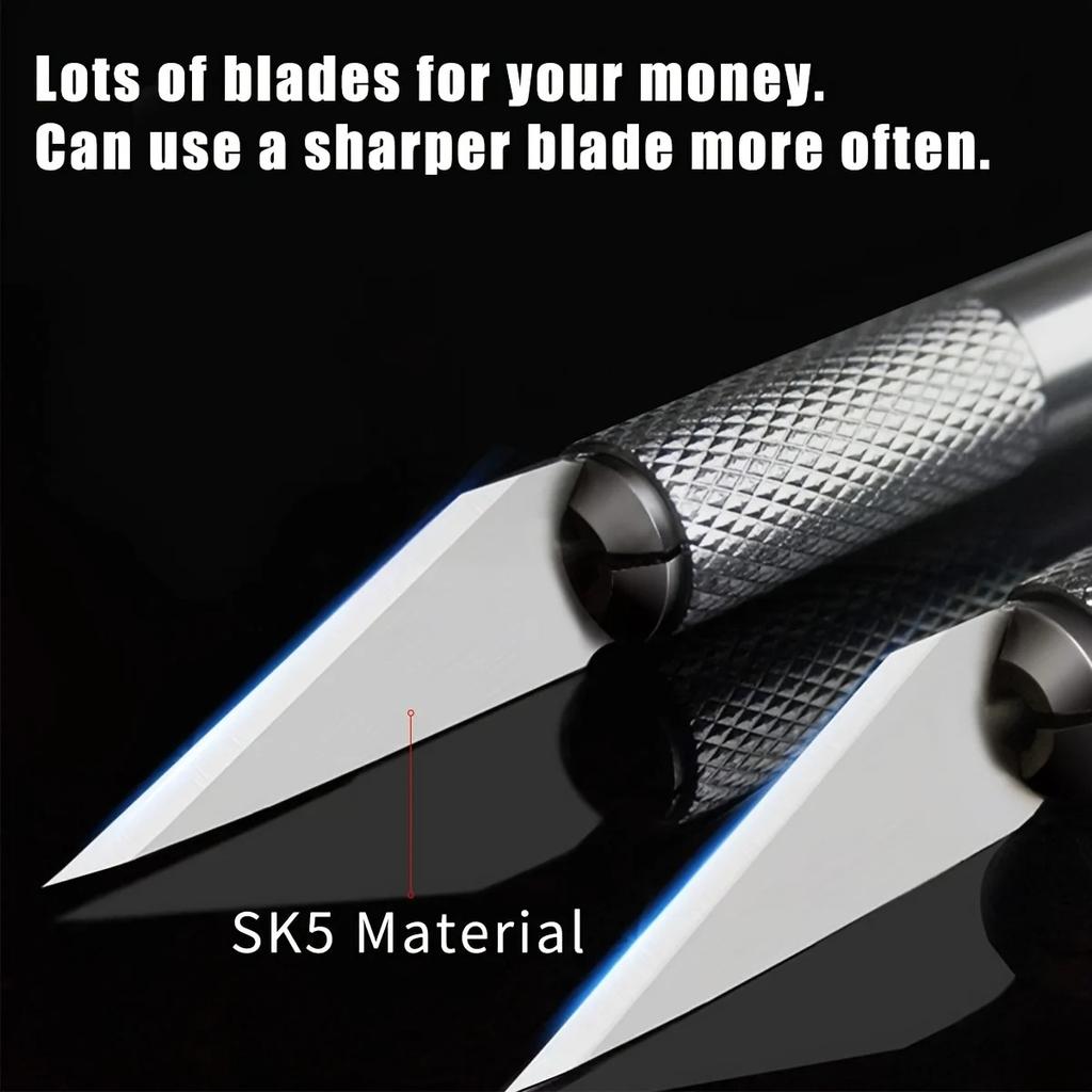 50pcs Wood Carving Blades Cutter Knifes Craft Carve Tool Sculpture Utility Engrave Metal Scalpel Woodcarve PCB Repair DIY Blade