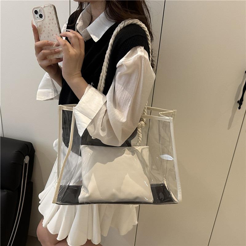 Summer popular transparent large-capacity storage bag, new portable shoulder underarm bag, fashionable and casual design