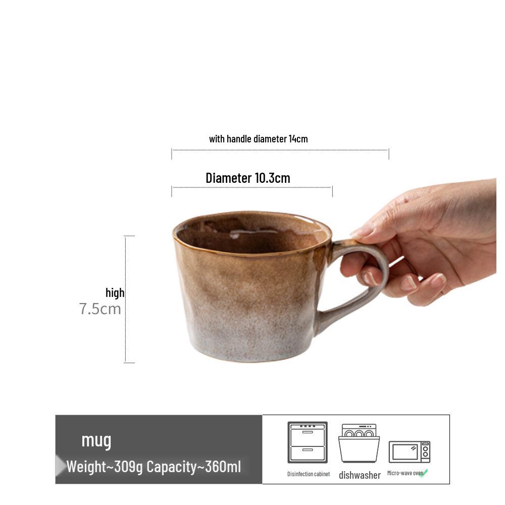 Japanese Retro Glaze Ceramic Mug - Coffee & Water Cup Set